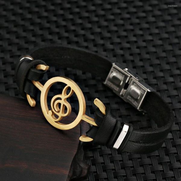 Charm-Armbänder WANGAIYAO Edelstahl-Armband mit Musik-Symbol, Titan, für Herren, schlicht, modisch, Handverzierungen, Paar-BH
