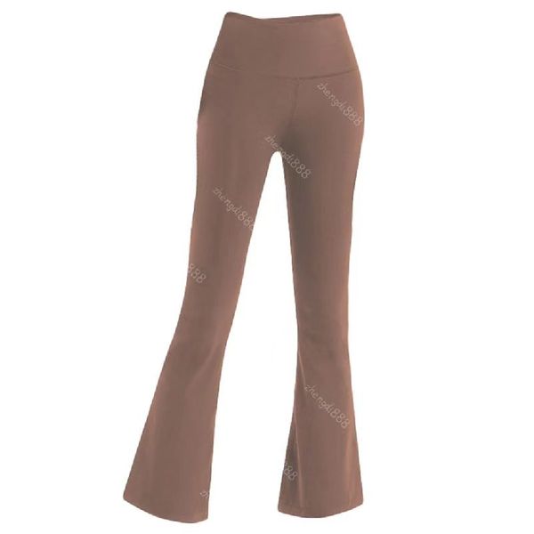 Pantaloni da donna Abiti da yoga scanalature estate lululemens pantaloni svasati da donna a vita alta attillati pancia mostra figura sport yoga pantaloni a nove punti Nero 6 colori XS-XL