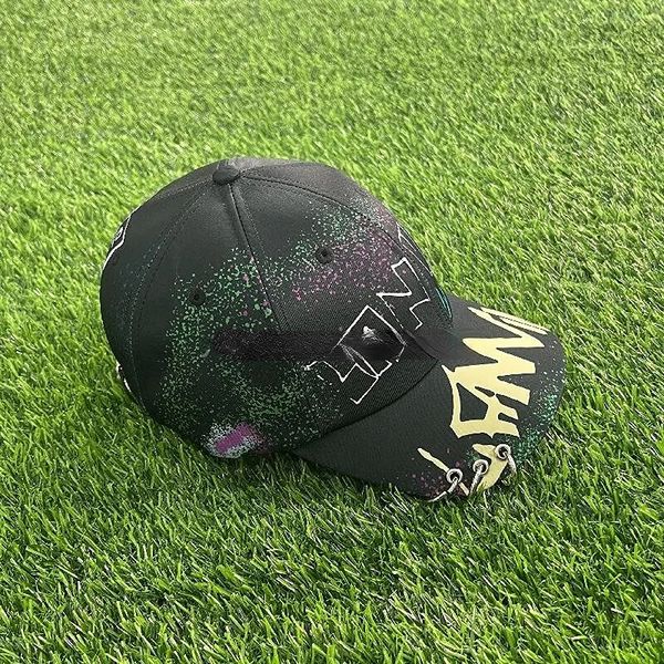 Capas de beisebol por atacado para homens Black Graffiti Caps SunHats de hip-hop ajustáveis