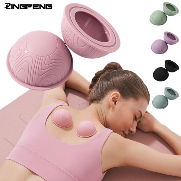 Palline per fitness Palla per massaggio Yoga Rilassamento muscolare Sollievo dal dolore Palla per fascia portatile Coppa anticellulite in silicone Ventose per massaggio sottovuoto 230307