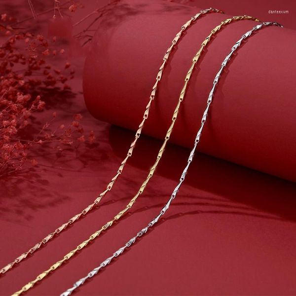 Catene catene Miqiao 925 Catena di semi di melone in argento sterling lungo 40 45 50 55 60 cm Larghezza 0,7 0,8 1,2 mm Accessori a sospensione in oro