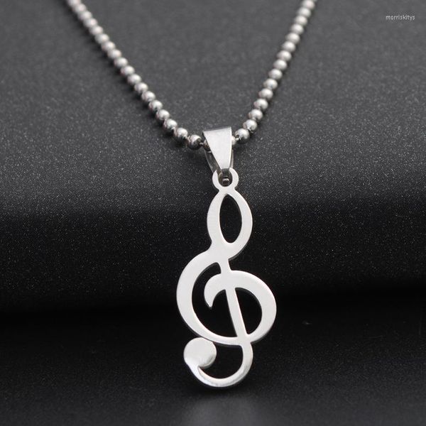 Подвесные ожерелья из нержавеющей стали Clef Music Note Symbol Chain Countion Logo Music Emblem