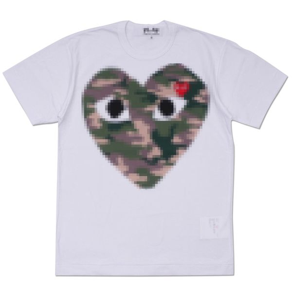 Designer Tee Homens Camisetas CDG Com Des Garcons Big Hearts Mens Play T-shirt Tee Mulheres Brancas