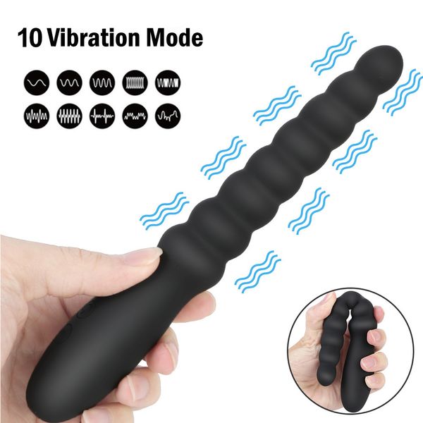 Vibradores de 10 velocidades Vibrador anal para mulheres Minchações PROSTATE MASSAGEM DO MOTOR DO MOTOR PULL PULL ESTIMULADOR USB TRADEIROS SEXOS DE CARGA PARA MAN 230307