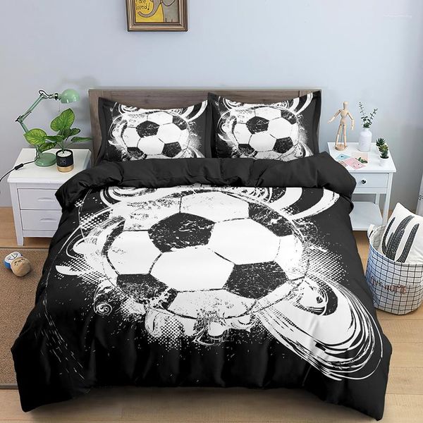 Set di biancheria da letto copripiumini da calcio 3d single King King Soccerbedding Cover per trapunta con trapunta impostata per bambini Dimensioni euro adulti