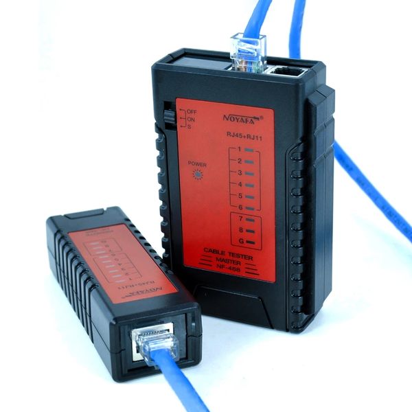 Elektrische Instrumente NF-468 Netzwerkkabeltester RJ45/RJ11 Kabel Cat-5/Cat-6 UTP Wire Line Tester Netzwerk-Tool Multifunktionaler automatischer Test
