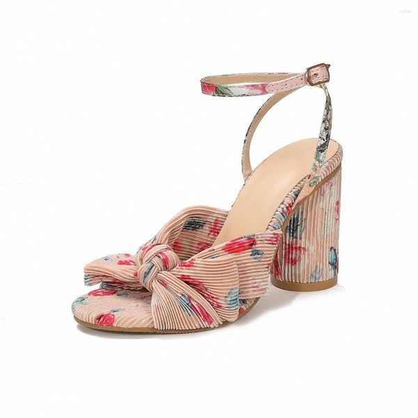 Sandals Sapatos femininos Francês Comércio Exterior Comércio Exterior Moda Européia de Salto grosso Bow Fairy Retro