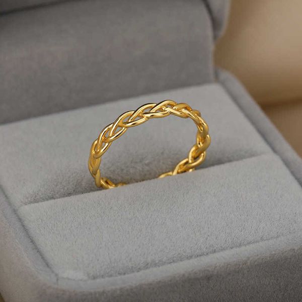 Anelli di banda Twist Show Shape Hollow Out Coppia Rings for Women Men Wedding Gift Cuban Chain Ring Anello squisito gioielli dropshipping all'ingrosso AA230306