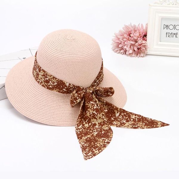 Cappelli a tesa larga Cappello di paglia oversize Donna Summer Beach Pieghevole Sun Floppy Roll Up Cap di protezione UPF 50 CapsWide