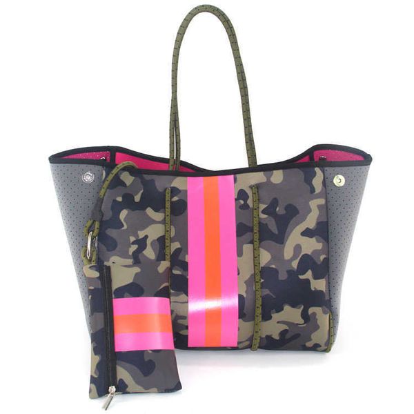 Bolsas de compras Neoprene Tote Beach Women Tootes casuais Moda à prova d'água Bola grande Capacidade feminina ombro Bolsa 230304