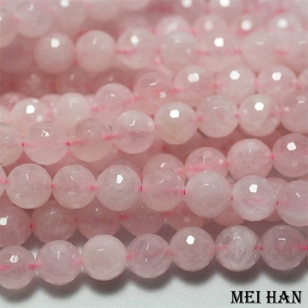 Collane di perline Meihan 3 strandsset Shinny naturale 8mm cristallo di quarzo rosa rosa sfaccettato perline sciolte rotonde lisce per gioielli fai-da-te 230306