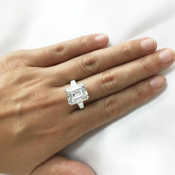 Кластерные кольца Luxury 925 Серебряное серебро Изумрудное разрешение 4CT Моделируемое бриллиант для женщин вечное обручальное кольцо, бренд бренд, подарки для ювелирных украшений