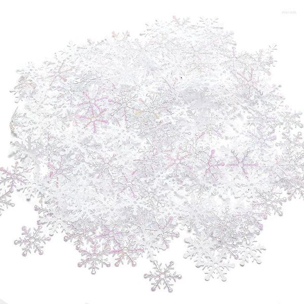 Promoção de decorações de Natal! 600pcs reutilizáveis ​​Branco Snow Flakes Confetti para materiais de festas de feriado de aniversário de casamento