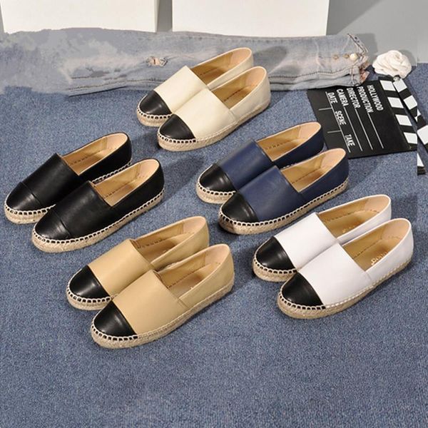 2023 Fabrik Direktverkauf Damen Espadrilles Designer Damen Freizeitschuhe Flats Mode Echte Echtleder Hausschuhe Loafers Slip-On Plateauschuh 34-42