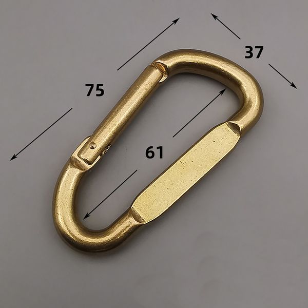 Schlüsselringe extra großes 3 -Zoll -Messing -Messing einfach D oval Federlast Snap Carabiner Keychains Haken Clip -Geldbeutel Schultergurt EDC