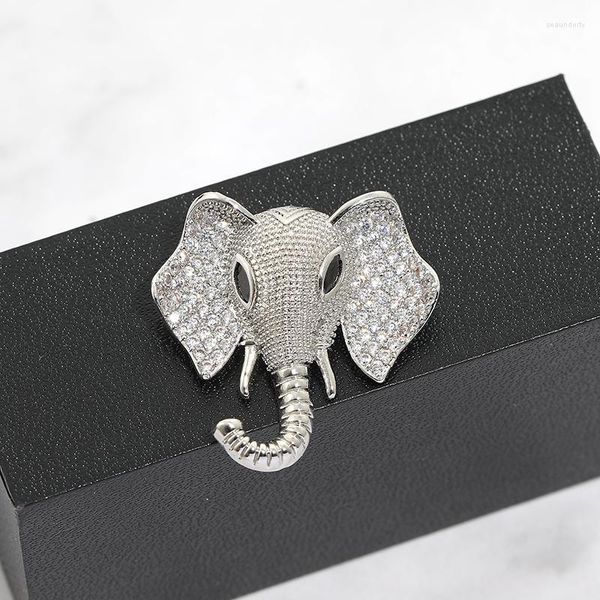 Broches 2023 Elefante de Animal Stromestone para Mulheres Design Simples Pin de Casamento de Jóias e Brocha Broches Presente