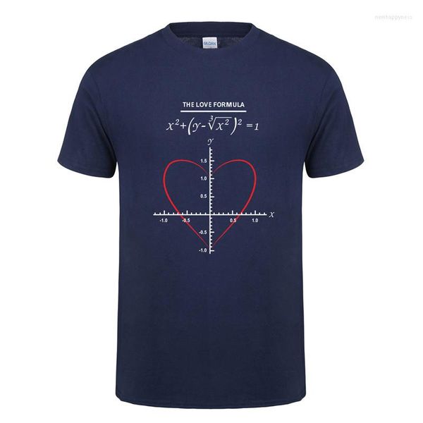 Erkek Tişörtleri Yaz Aşk Formülü Gömlek Erkekler Pamuk Kısa Kollu Tişört Komik Matematik Adam Tshirt Top Tees Oz-143