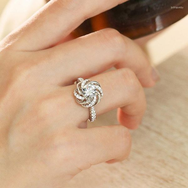 Anéis de casamento Acessórios de festa Kpop Moda para mulheres vintage Full Bling Ring de estilo coreano Micro Pave