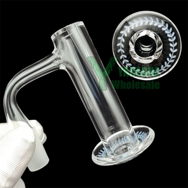 XXL Control Tower Banger Frullatore al quarzo alto 80 mm con piatto inciso a foglia 10 mm 14 mm Maschio 90 gradi Acquaforte con saldatura completa Frullatore a lunga durata Terp Nail Dab YAREONE Commercio all'ingrosso