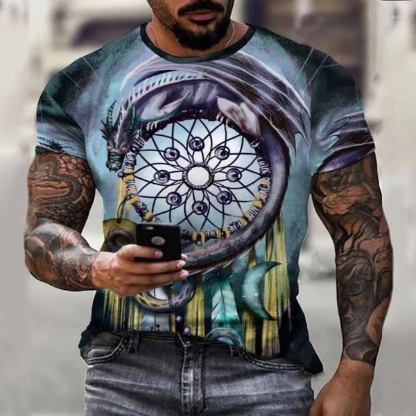 Erkek Tişörtleri Desen Tshirt Erkekler Özet Tam Vücut Stereo 3D Baskı Yaz Erkekler Tişört Kısa Kollu Sokak Komik Harajuku Giyim