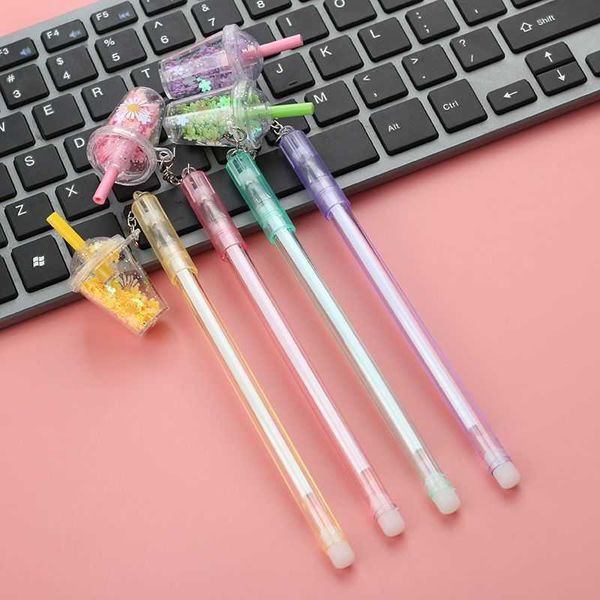 Canetas gel 1 PCs Lytwtw Kawaii Daisies Flower Milk Tea Cup Pingente Gel Pen Office Ofreteryery Creative Sweet Lovely Pen J230306