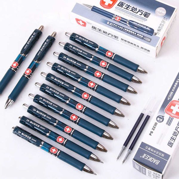 Canetas de gel 4pcs 05mm Doctor gel Gel Reabilitação de caneta de grande capacidade Blue Black Pen escrita de papelaria Escola de Escola de Escola J230306