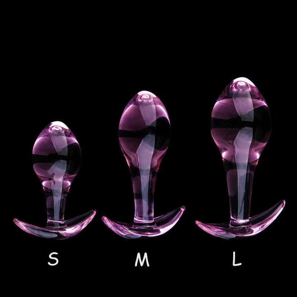 Anal Spielzeug Kleine Rosa Glas Anal Plug Prostata Massage Dilatador Anal Ball Glatte Kristall Glas Butt Plug Anal Sex Spielzeug für Paare L230306