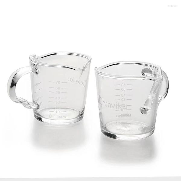 SCHEDE DEL VINE 70/75 ml bocche doppie in vetro largo espresso Misurazione tazza di caffè S liquida con accessori per barista in scala