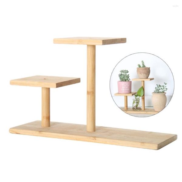 Dekorative Blumen Bambus 3 Etagen Pflanzenständer für Tisch Blumentopf Halter Sukkulenten Bonsai Aufbewahrung Display Regal Home Office Terrasse