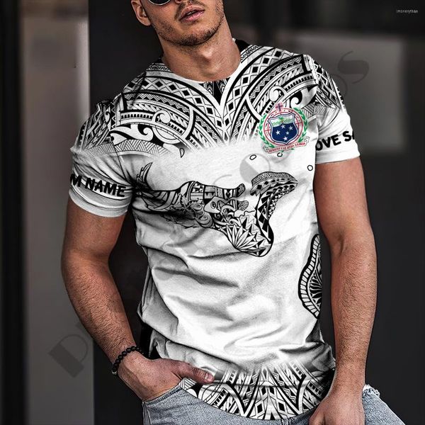 Мужские рубашки 3D Печать Футболка с коротким рукавом Полинезийский племя Хараджуку Уникальный заказ в подарок смешной рутина 2023 Тренда