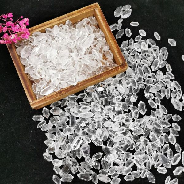 Декоративные фигурки натуральные двойные точки Wand Herkimer Diamond Quartz Crystal Carving для домашнего украшения LJ