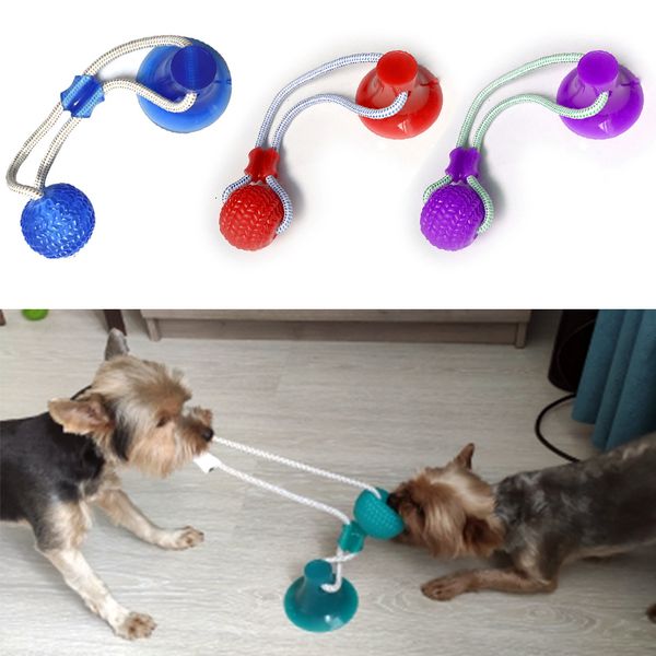 Dog Toys жевает интерактивную всасывающую чашку, толкайте шар Tpr Pet молярный укус, игрушки, упругие зубы, чистка зуб