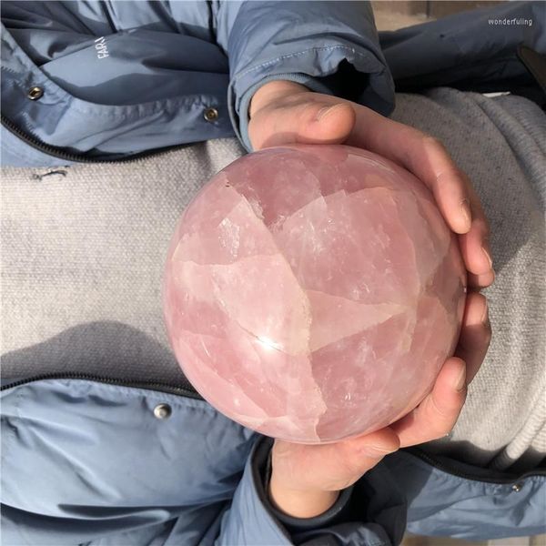 Figurine decorative 4.05 kg Decorazione naturale in polvere di rosa cristallo sfera quarzo