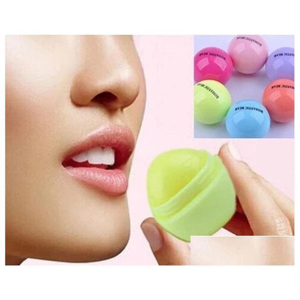 Balsamo per le labbra Sfera rotonda Rossetto 3D Trucco Idratante Pianta naturale Sfera Pomata Frutta Abbellire Cura 6 Colori Consegna goccia Salute Be Dheo5