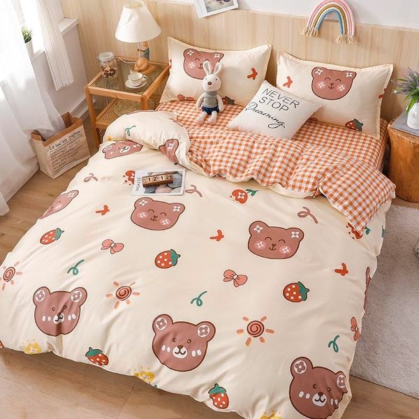 Conjuntos de cama Kuup Animal Rosa Conjunto de roupas de cama de luxo com consoladores de tamanho macio de tamanho de lençóis conjunto de linho 220 240 capa de cama nórdica 150 Home 230308