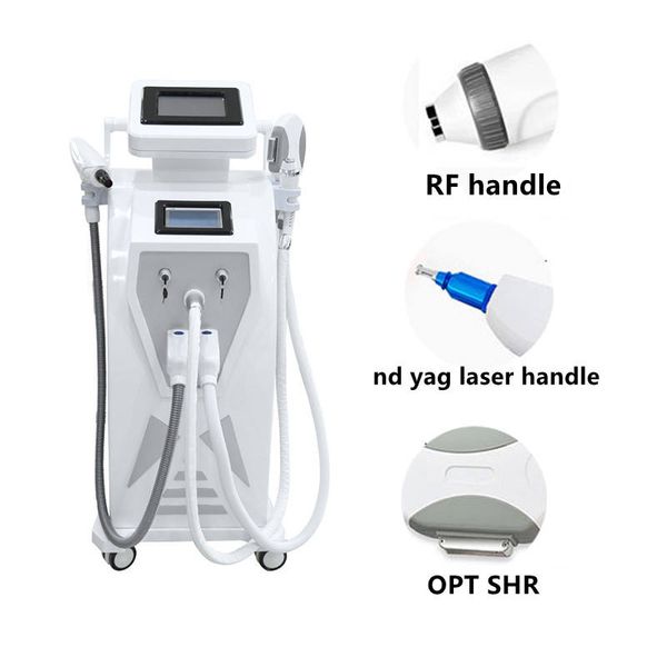 Doppio schermo 3 in 1 Ipl Opt Acne Scar Tattoo Laser Macchina per la depilazione Q Switch Nd Yag Attrezzatura per bellezza ad alta frequenza