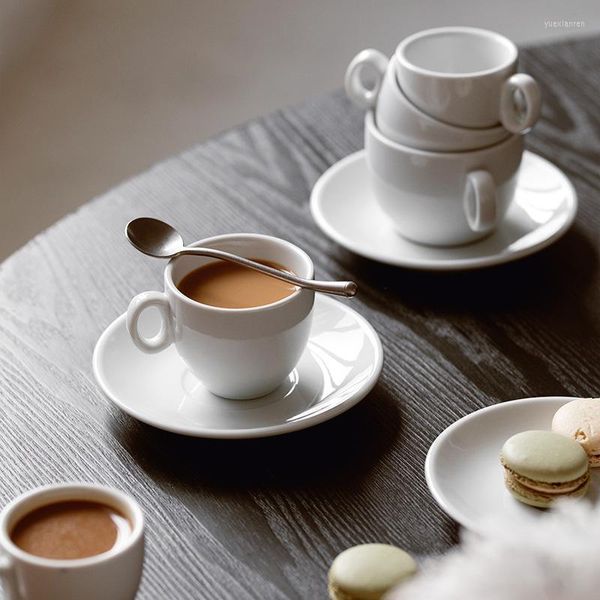 Coppe Saucer Creative Design Coffee Set 200 ml 150 ml 80 ml Capuccino Exprero White Cup e Saucer Ceramica ad alta temperatura