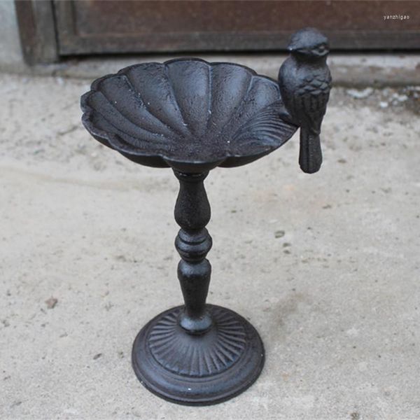 Titulares de vela American Country Old Antique Ferro -Artigo Cast Handicrafts Birdie Padried Candlestick Holder Birds Bowl Home Decoration