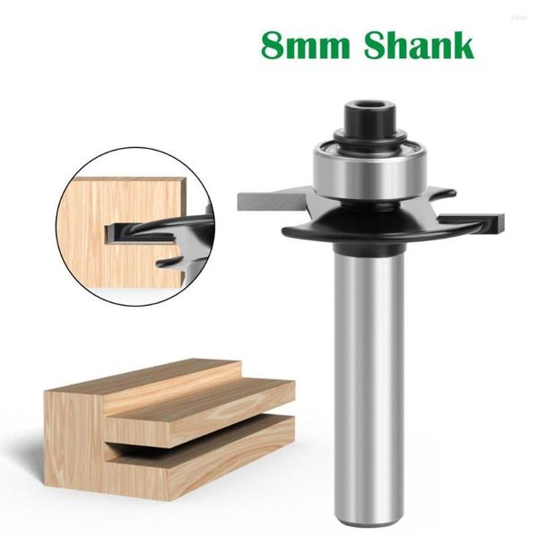 8mm Schaft T-Typ Schlitzen Bit Mit Lager Rabbeting Fräser Trimmen Maschine Router Bits Holzbearbeitung Werkzeuge