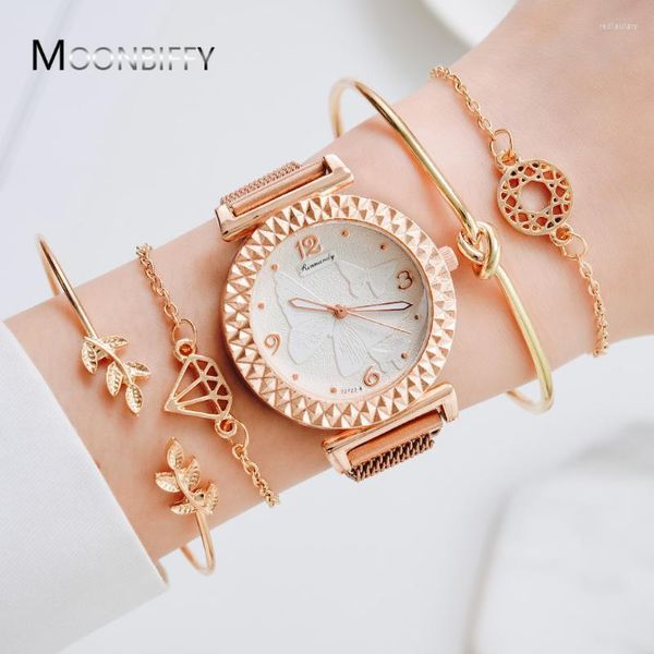 Orologi da polso orologio bracciale donne eleganti magneti diamanti da donna quarzo vestito da polso orologio rosa cronometro orologio da polso orologio da polsowamswristwatches