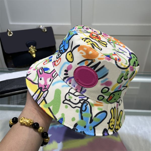 Designer Casual Bucket Hat Baseball Cap for Women mens moda Casquette Graffiti Looks Baldes Chapéus