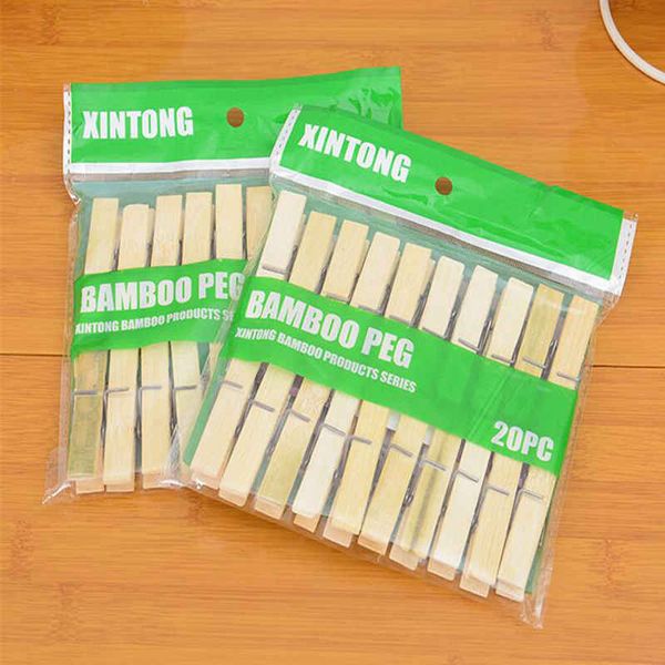 50/250 packs 20pcs/paket doğal bambu rüzgar geçirmez pimler ahşap kelepçe giysileri peg diy zanaat ev depolama tutucu aksesuarı