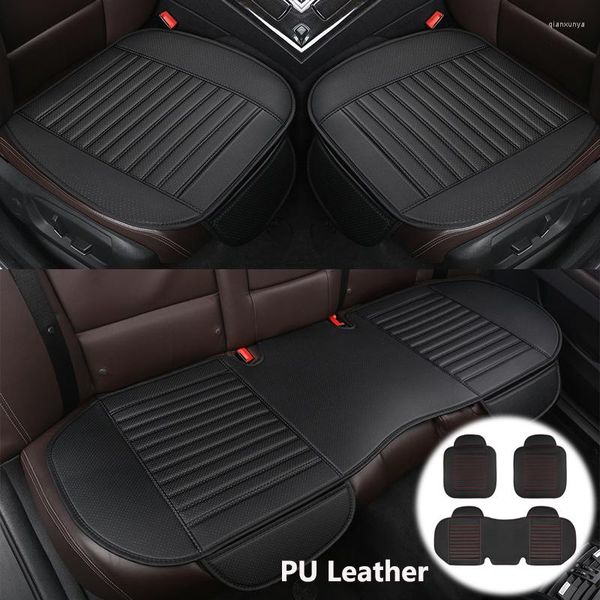 Autositzbezüge PU-Leder Vier-Jahreszeiten-Abdeckung Kissen Universal atmungsaktive Sitze Schutzpolster Innenzubehör