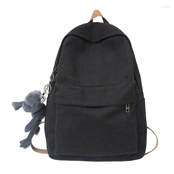 Рюкзак бренд высококачественный холст рюкзаки унисекс твердые школьные сумки для девочек -подростков.