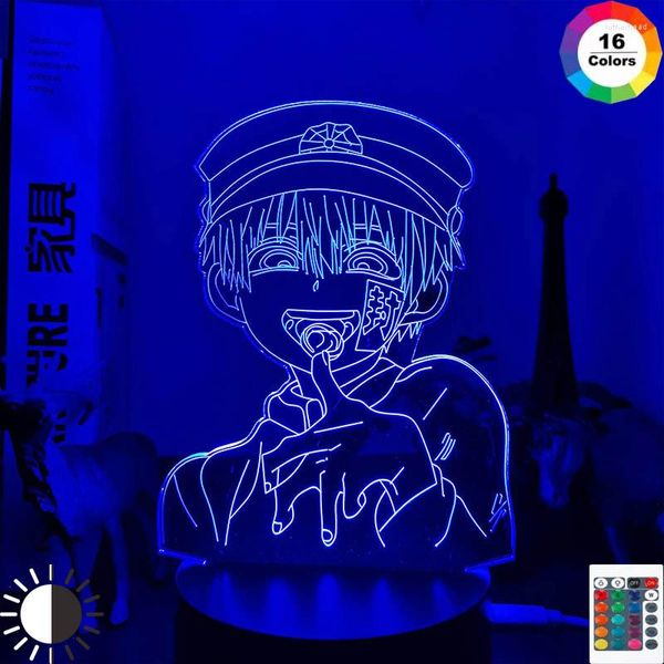 Gece Işıkları 3D Lamba Anime Tuvalet Bağlı Hanako Kun LED Işık Oda Dekoru Gece Işığı Doğum Günü Hediyesi