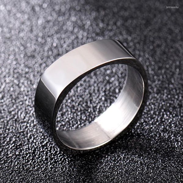 Fedi nuziali 2023 Punk 6mm quadrato in acciaio inossidabile moda uomo anello per uomo regalo di San Valentino gioielli all'ingrosso R5531