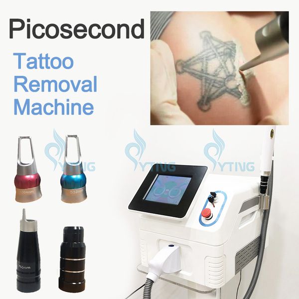 Q-Switched Nd Yag Pikosekunden Pico Laser Tattoo Entfernung Maschine Lazer Sommersprossen Spot Pigment Behandlung 1064 nm 532 nm 755 nm 1320 nm Tragbare schnelle schmerzlose Ausrüstung