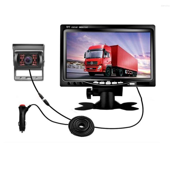 Set Monitor di backup per auto Schermo LCD da 7 pollici Visualizzazione immagine di retromarcia Telecamera per autobus Videocamera vista posteriore Dispositivo di videosorveglianza ausiliario