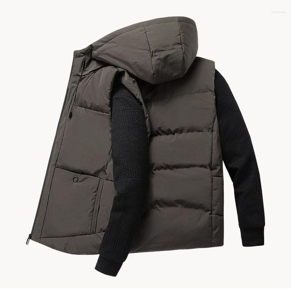 Canotte da uomo Autunno Inverno Gilet casual Giubbotti da uomo Gilet spessi Cappotti senza maniche da uomo Gilet imbottito in cotone caldo maschile