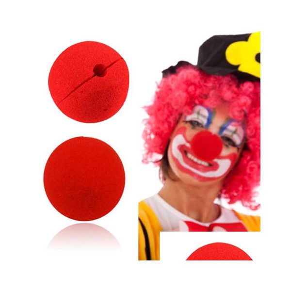 Giocattoli divertenti 100 Pz / lotto Decorazione Spugna Palla Pagliaccio Rosso Naso Magico Per Halloween Masquerade Goccia Consegna Regali Novità Gag Dhocp